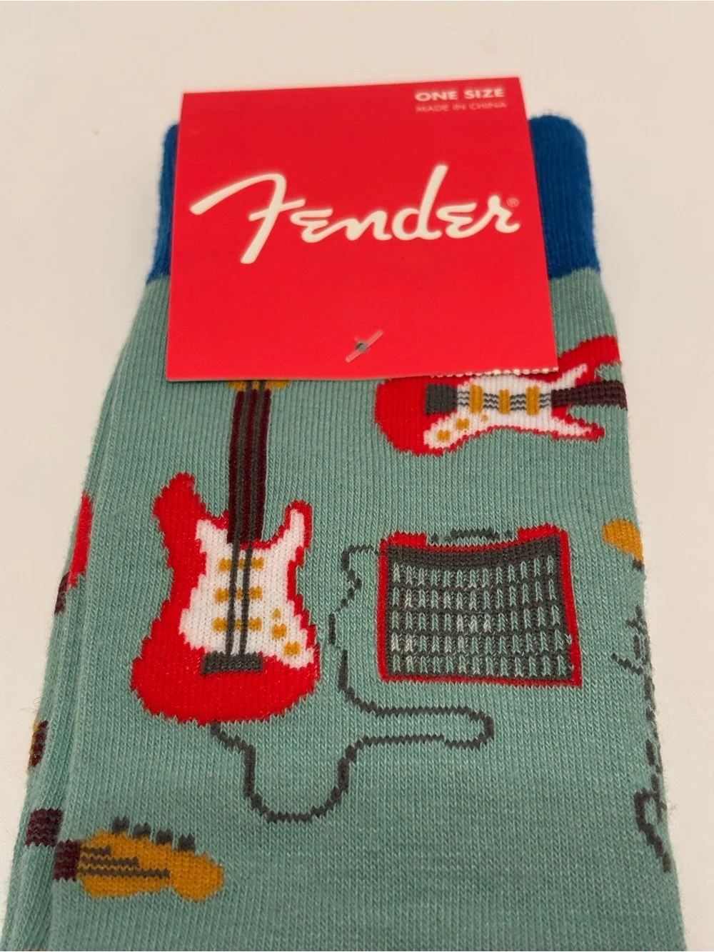 New 🎸🧦 Men's Novelty FENDER Guitar Socks MEN’s Shoe Size 7-12 🧦🎸